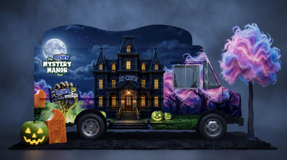 HI-CHEW Mystery Manor Tour Halloween-themed promotional vehicle